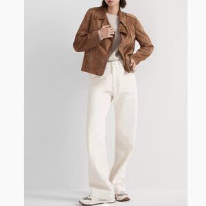 Brunello Cucinelli Monili Tab Jeans Ecru Denim Relaxed Size 12 New Tag $1995